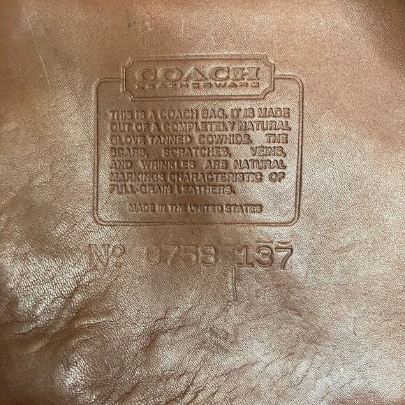 Vintage Coach Flap Drawstring Brown Leather Crossbody - Picture 8 of 11